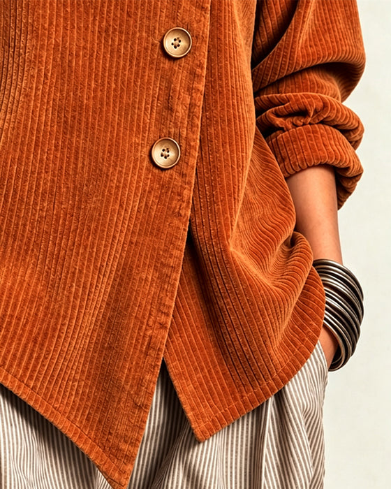 Manteau Col Roulé Bouton Lâche