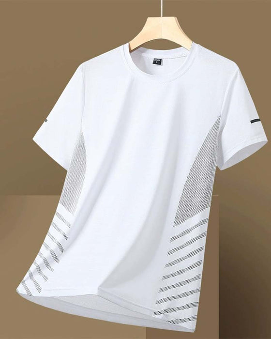 T-Shirt Bande Latérale Homme Soie Glacée