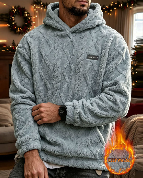 Homme Hiver Jacquard Motif Hoodie