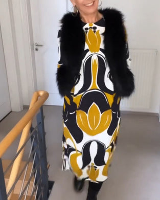 Robe imprimée à col rond