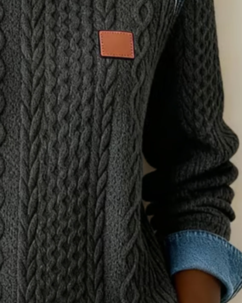 Sweat À Coupe De Couleur Et Col Rond