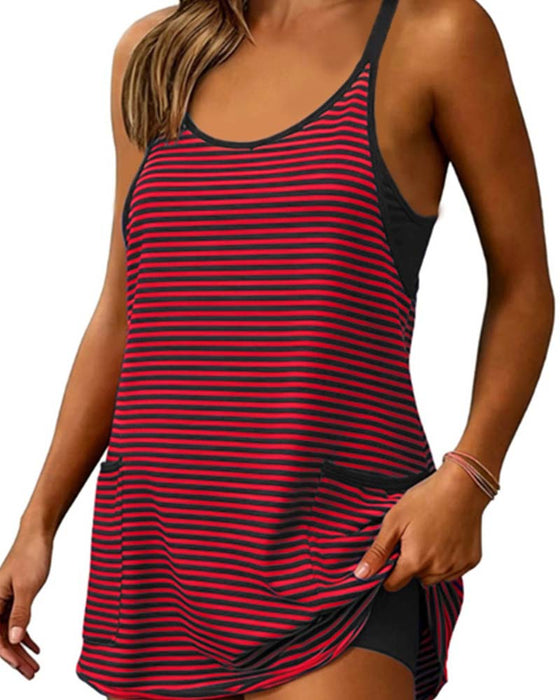 Combinaisons Rayées Sans Manches Camisole Décontractée