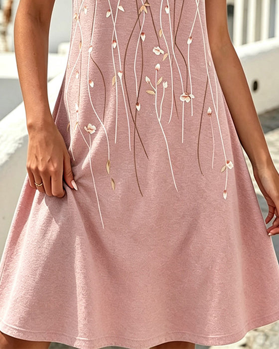 Robe Petit Col V Sans Manches Ligne A