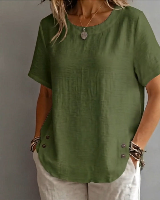 T-Shirt Col Rond Uni Simple 100% Coton