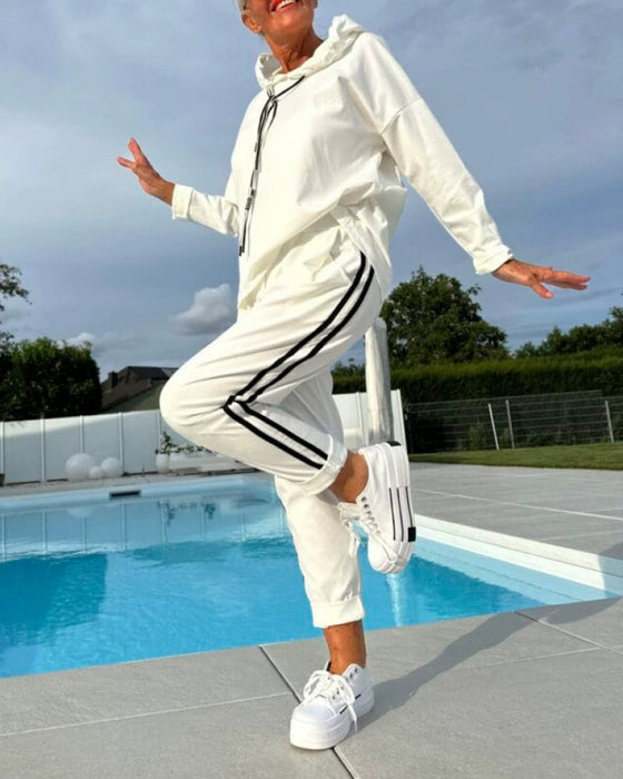 Ensemble De Deux Pièces Décontracté Avec Sweat À Capuche Et Pantalon Pour Femmes