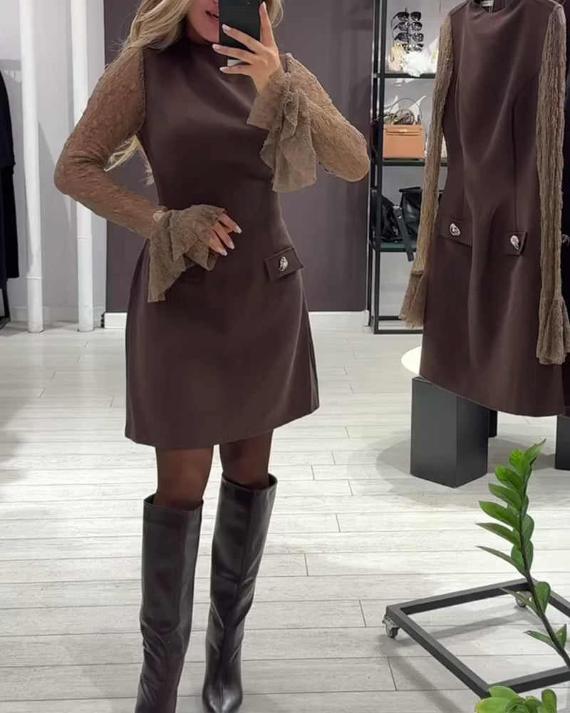 Robe Stylée Et Élégante À Manches Ballon