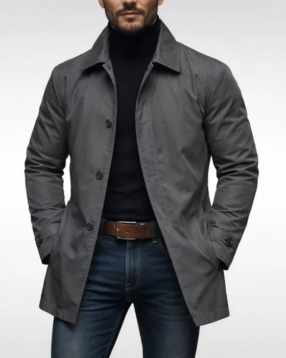 Imperméable Long Manteau | Homme Isolé Bouton Veste Vêtements D'Extérieur