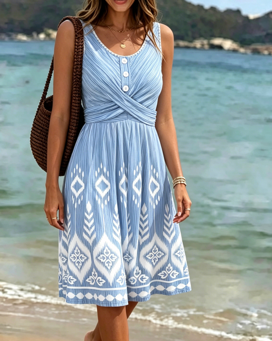 Robe Col U Sans Manches