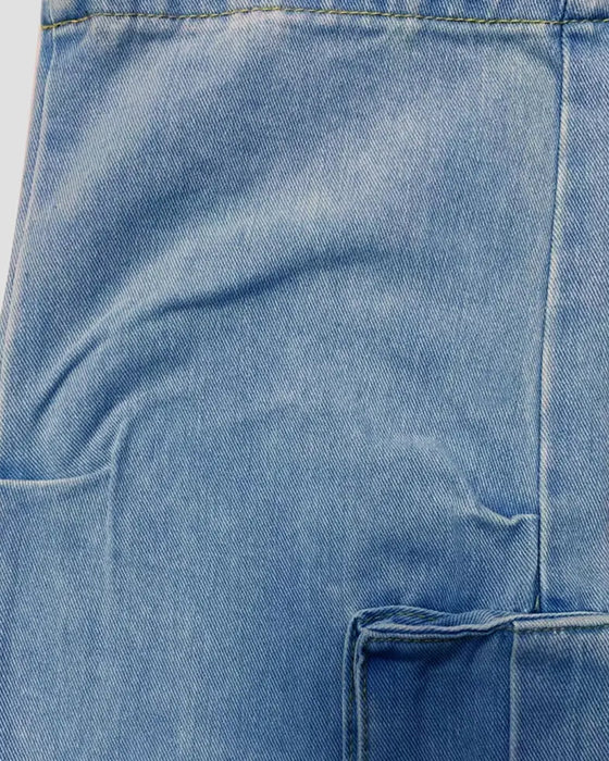 Jean Homme Décontracté Solide Rabat Poche Cargo Denim