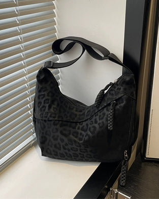 Sac Imprimé Léopard Suède Femme