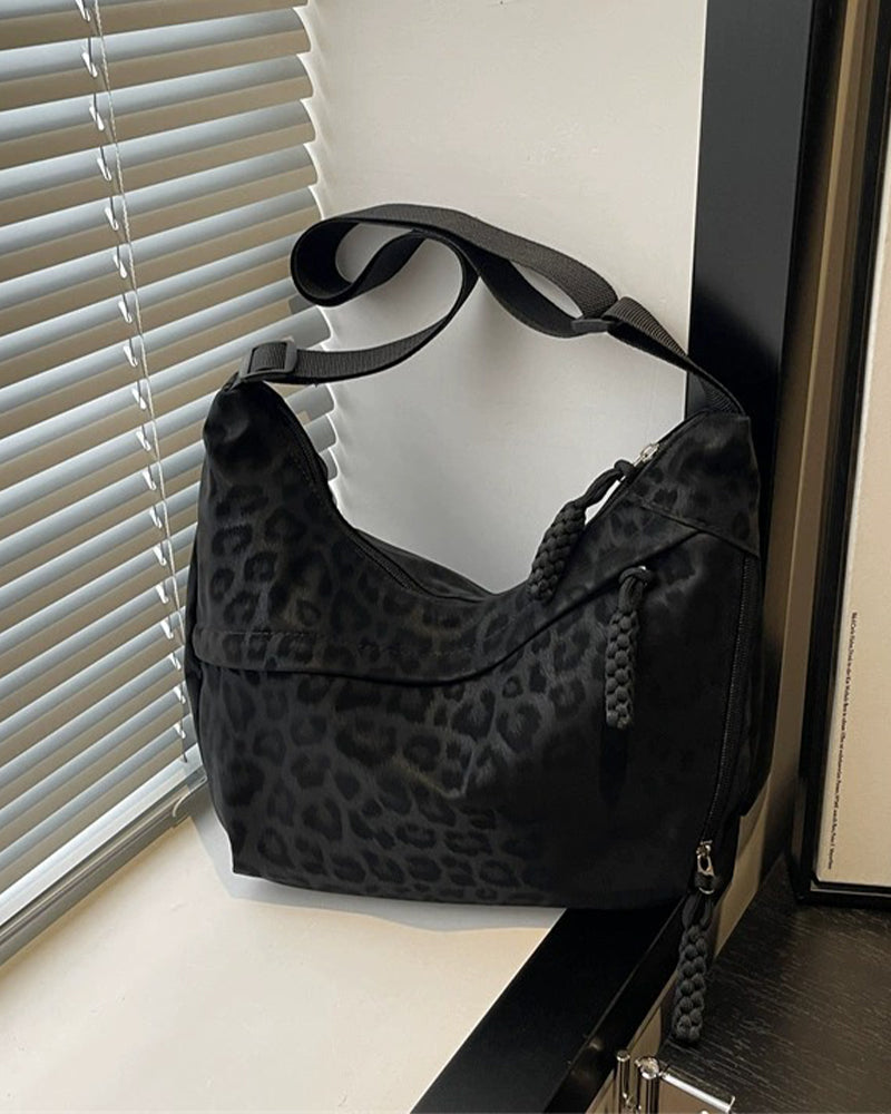 Sac Imprimé Léopard Suède Femme