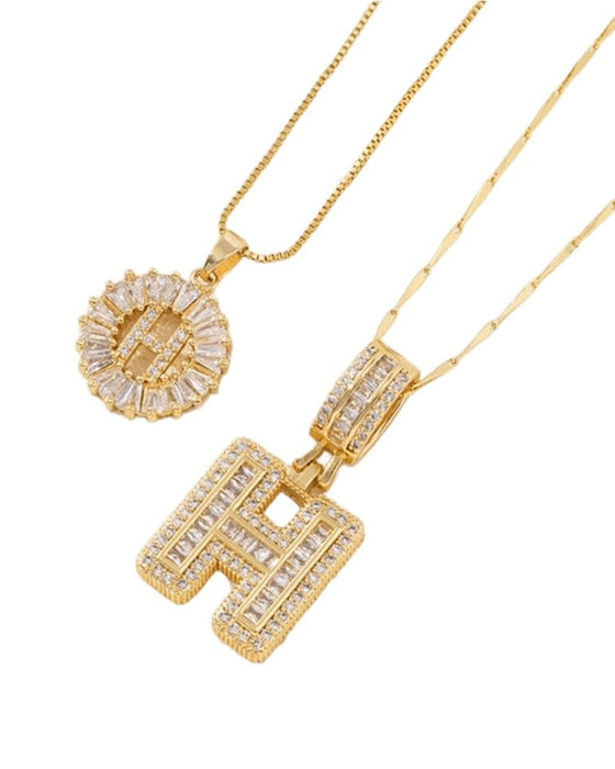 Colliers Lettre Initiale Pendentif 2 Paquet