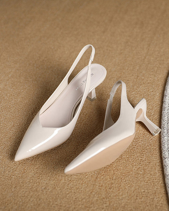 Talons hauts à bout pointu de couleur unie