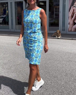 Robe slim imprimée sans manches