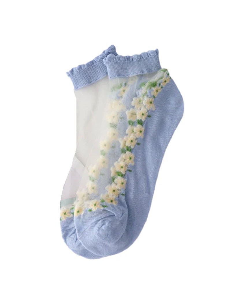 Chaussettes Fleuries Respirables D'Été