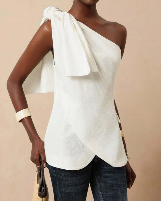 Blouse Off-Épaule Croix Attache Design