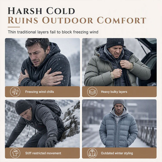 Homme Hiver Jacquard Motif Hoodie