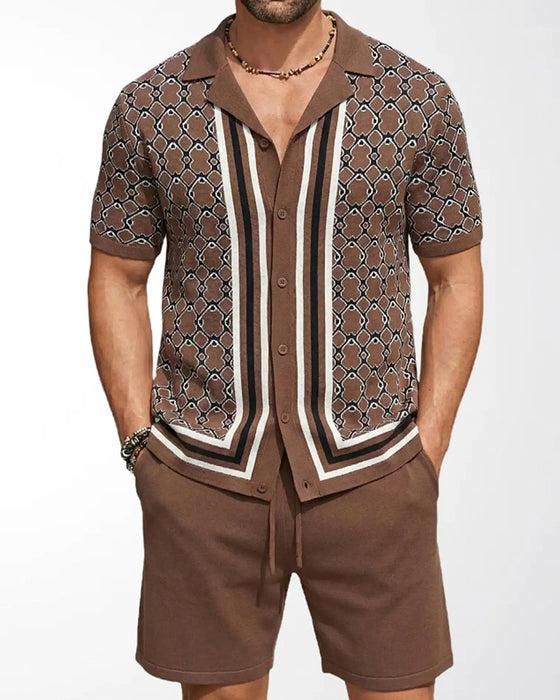 Ensemble Cardigan Manches Courtes Et Short Deux Pièces