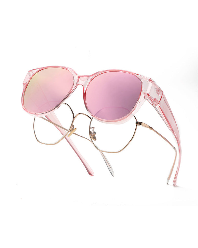 Lunettes De Soleil Rondes Tendance À Protection Uv400 Polarisée