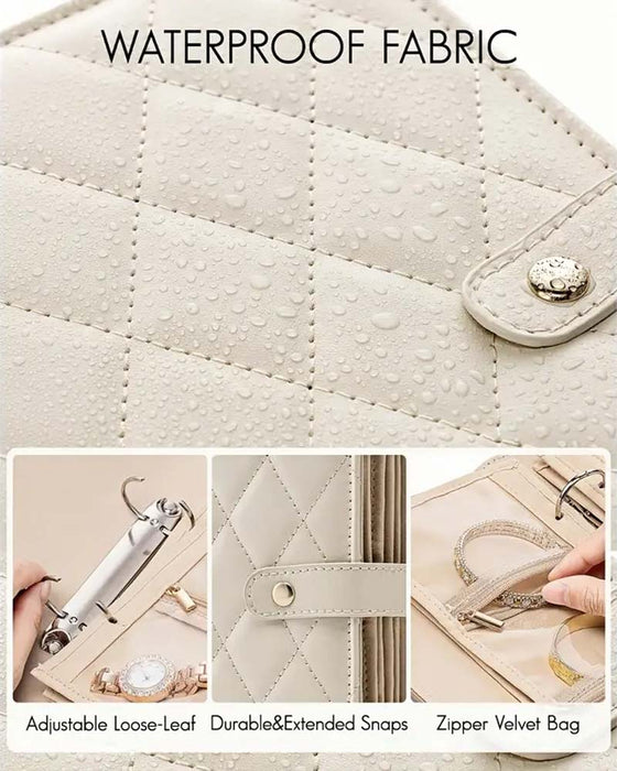 Luxe Matelassé Crème Organisateur De Voyage Accès Facile Compartiments Imperméable Cadeau Pour Elle