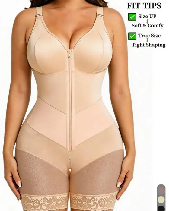 Body Gainant Femme Fermeture Éclair Dentelle Contrôle Du Ventre