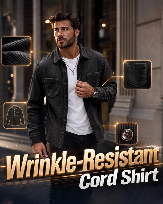 👔 Veste Chemise Décontractée En Velours Côtelé Pour Homme – Texture Classique Rencontre Confort Quotidien