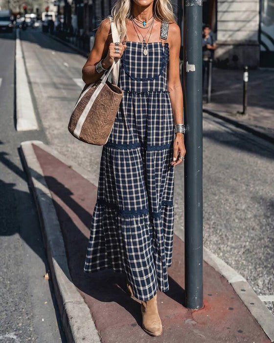 Robe Camisole Carreau Patchwork