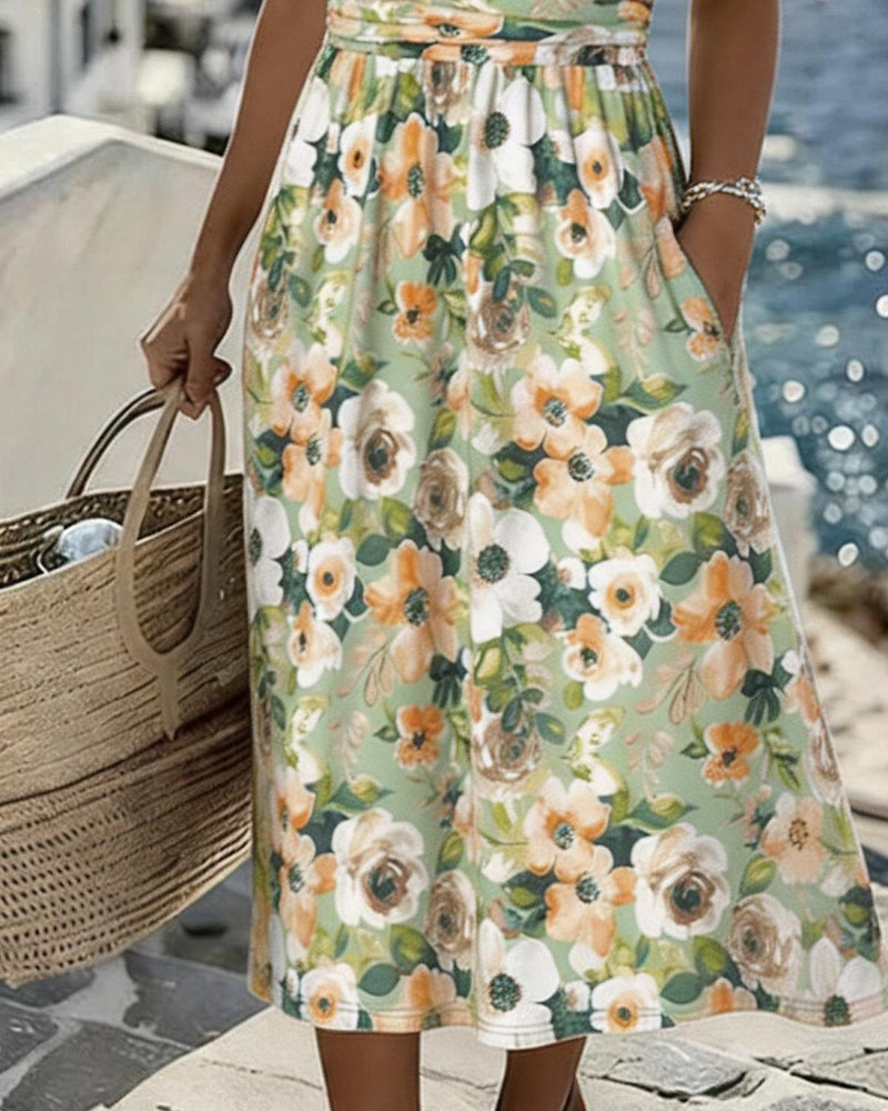 Robe Imprimé Florale Manche Courte