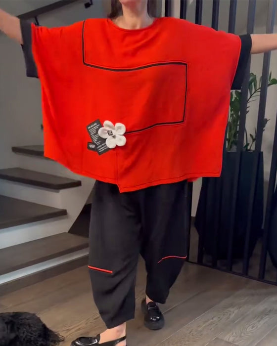 Set Bloomers Amples Casual Color-Blocking