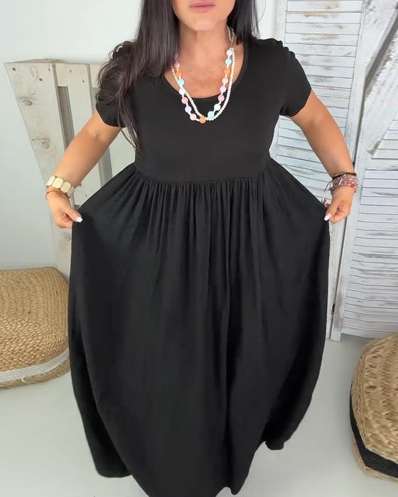 Robe Élégante Couleur Unie Ligne A