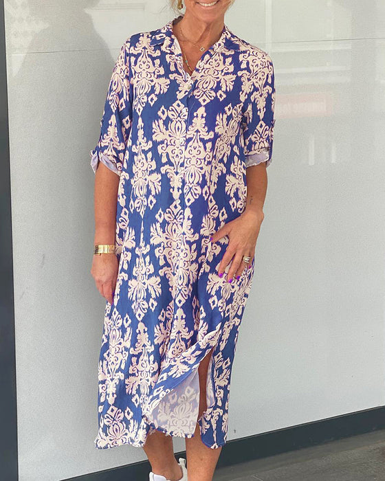 Robe fendue à imprimé fleuri