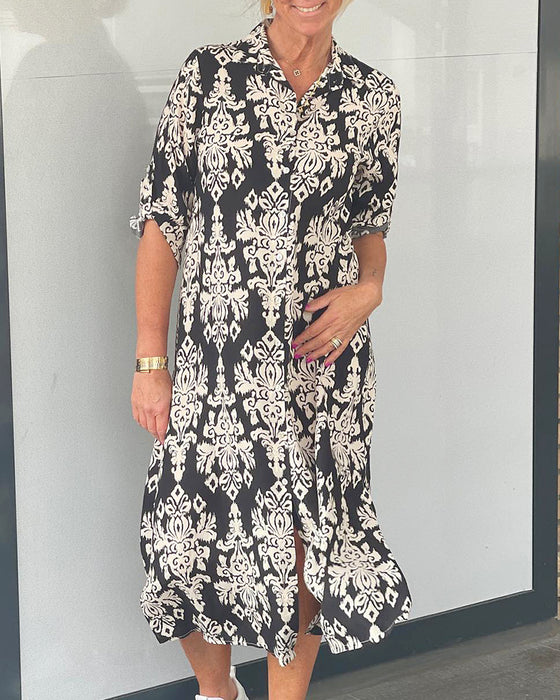 Robe fendue à imprimé fleuri