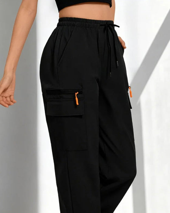 Pants Cordon Détendu Casual Cargo