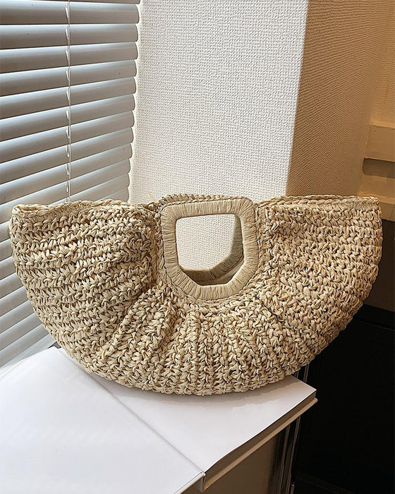 Sac En Forme De Lune Paille