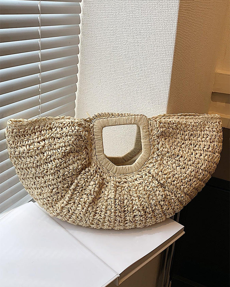 Sac En Forme De Lune Paille
