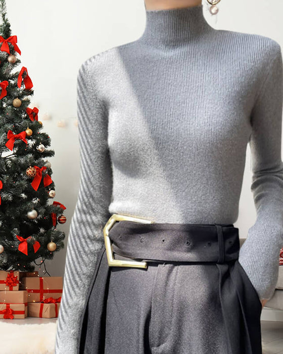 Pull Tricoté À Col Mi-Haut