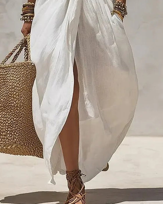 Robe Chic Nœud Chemise Longue