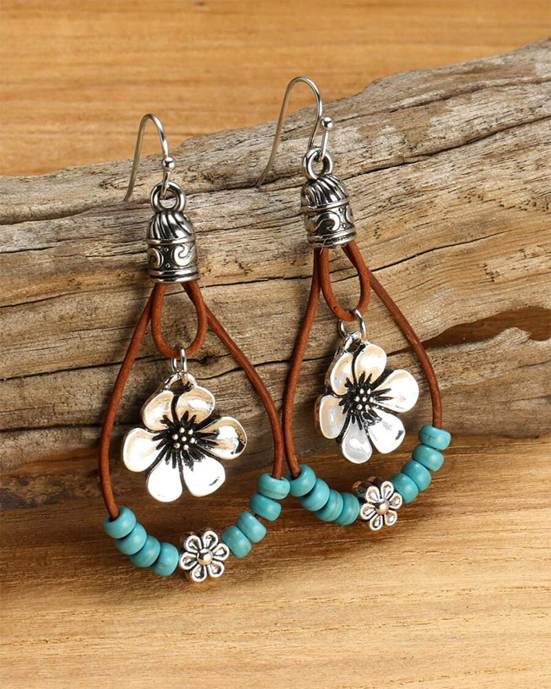 Boucles D'oreilles Pendantes Style Bohème Coloré Vintage Perlé