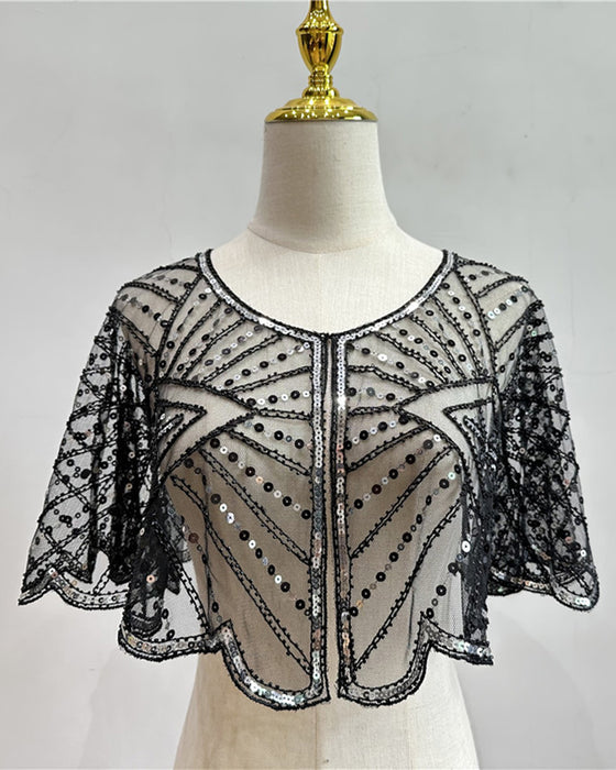 Châle Dentelle Vintage avec Perles