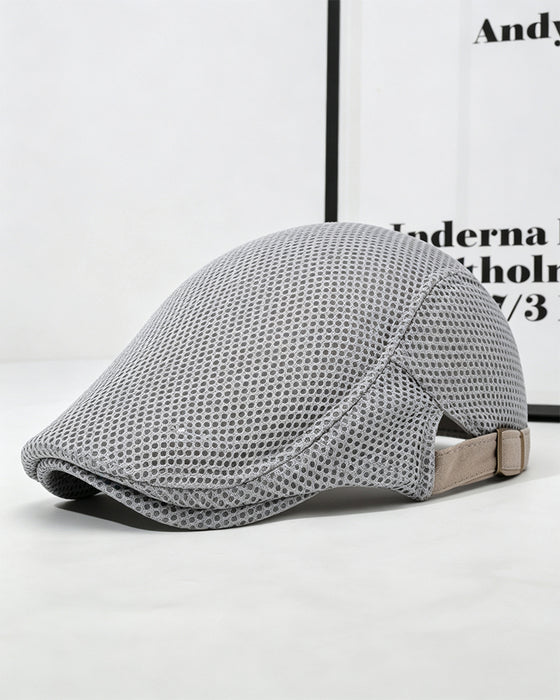 Casquette Plate En Maille Respirante Pour Homme - Béret Ivy Newsboy Ajustable Chapeau D'Été