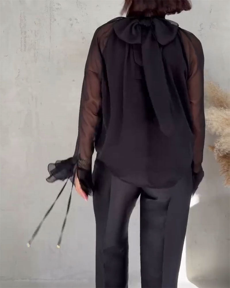 Blouse Mesh Assemblage Élégant