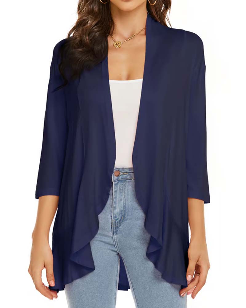 Cardigan Femme Décontracté Léger Devant Ouvert