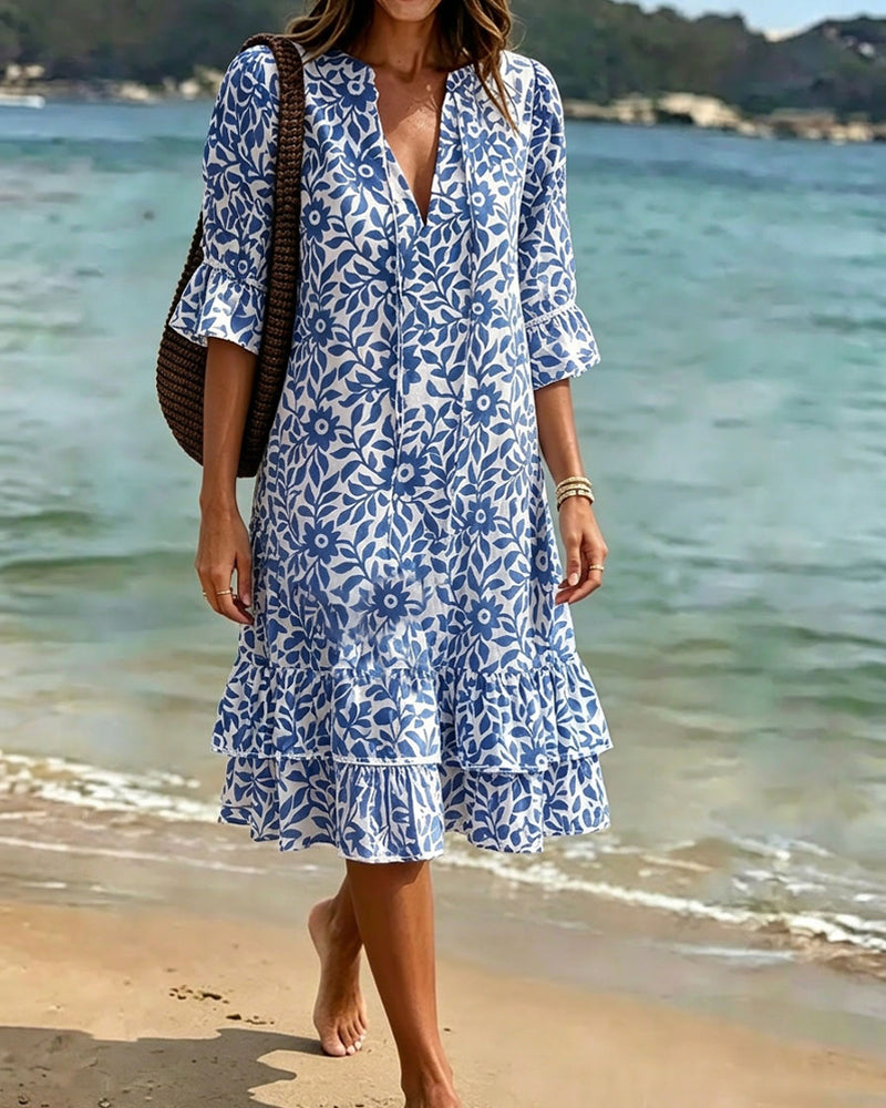 Robe Demi-Manches Volant