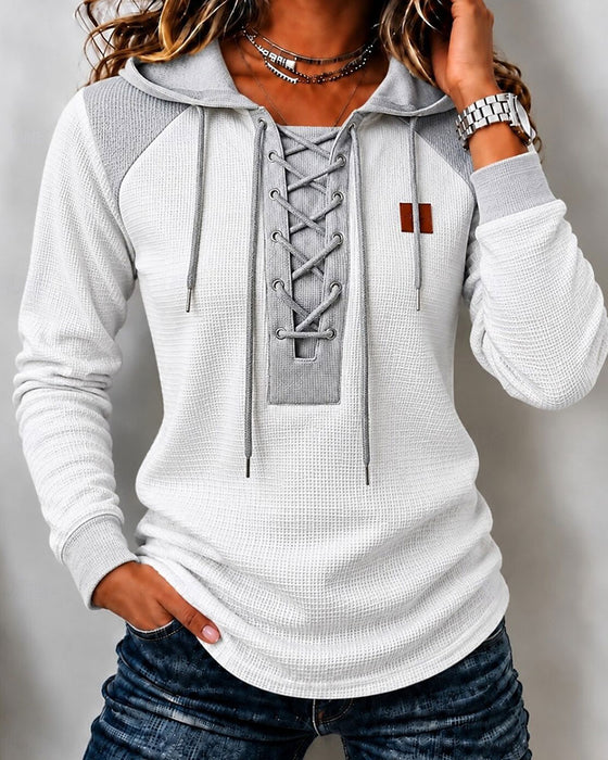 Hoodie Capuche Lacet Spliced