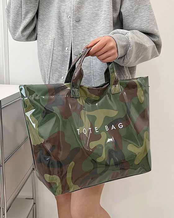 Sac Cabas Femme Camouflage Et Imprimé Feuille