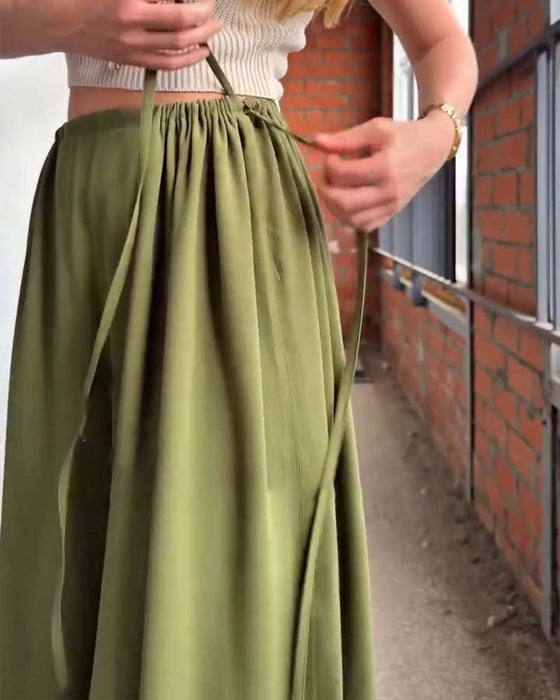 Pantalon Lâche Cordon De Serrage Large Jambe