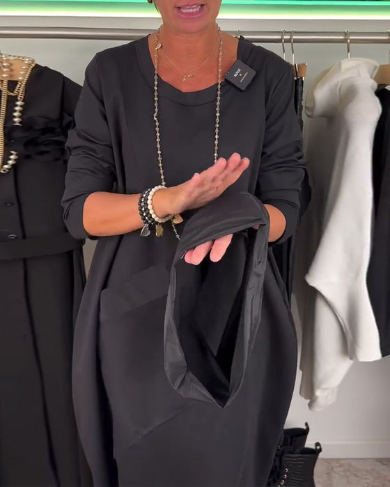 Robe décontractée de couleur unie à col rond