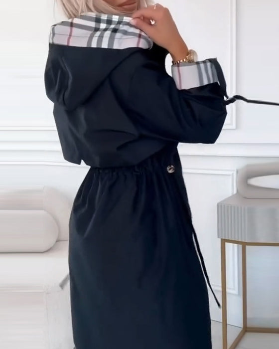 Veste Trenchcoat Avec Caractéristique Capuche