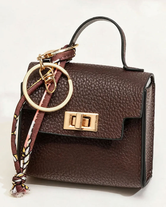 Porte-Clés Mini Sac Carré Pendentif