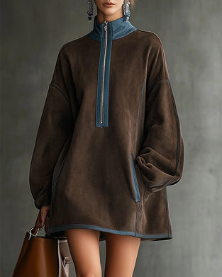 Robe Manches Longues Col Montant